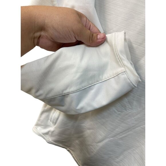 Nike Hybrid BP Crew Sweatshirt Women’s Size Small White Thermal Zip Pockets - Picture 8 of 10